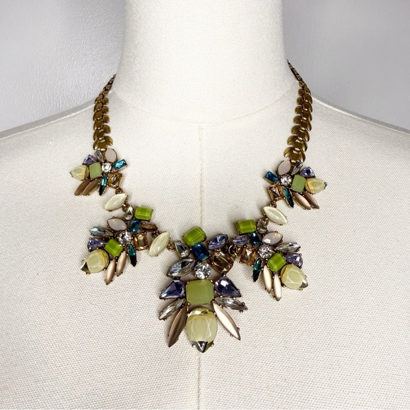 Stella & Dot Trellis Multicolor Crystal Cluster Boho Statement Necklace - Picture 2 of 7